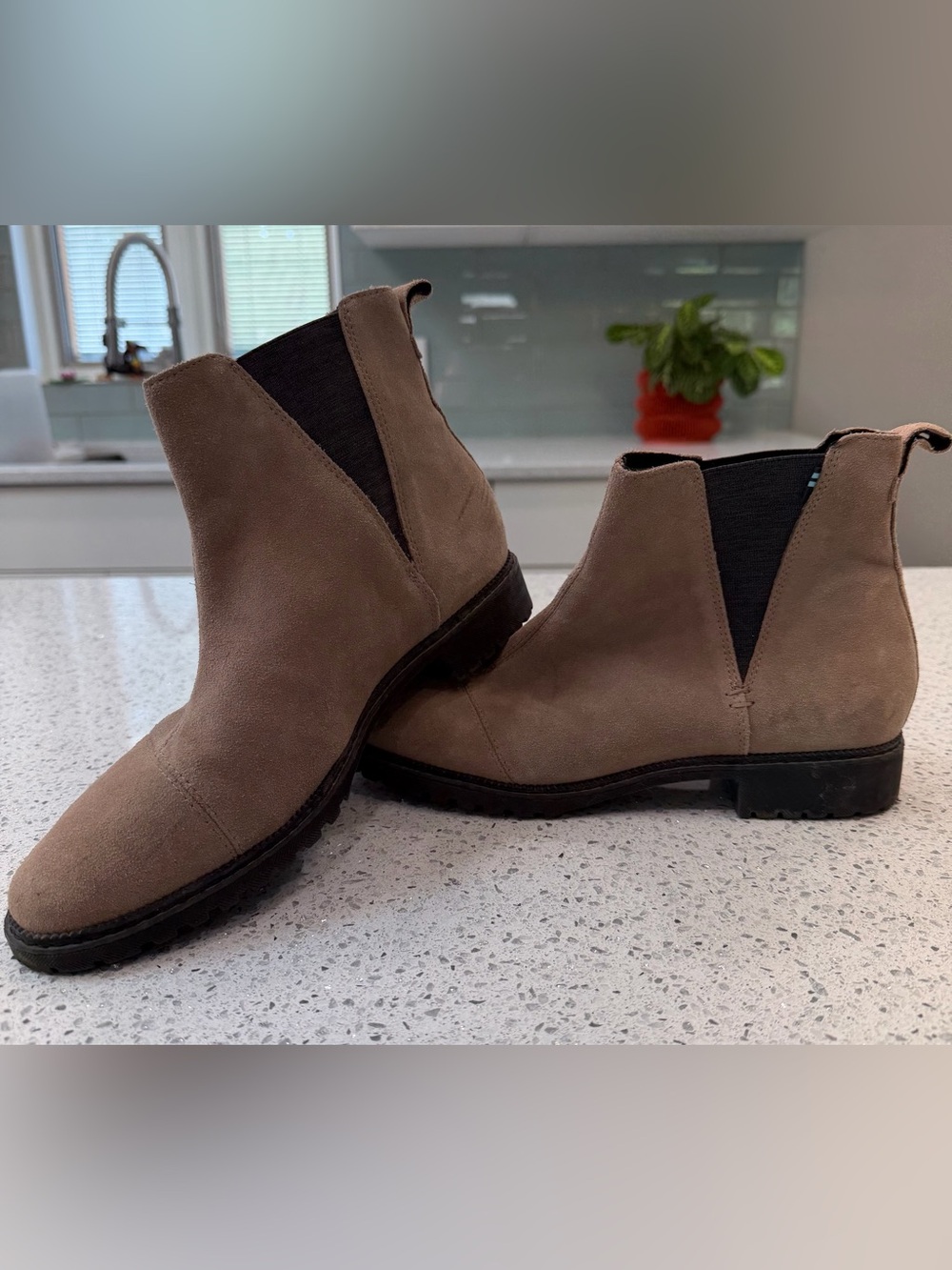 Women's Taupe Suede Chelsea Boots - Classic Slip-On Style